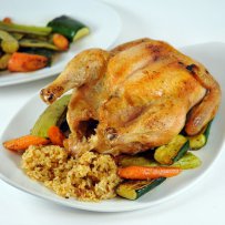 Chicken Stuffed with Rice and Dried Fruits and Nuts