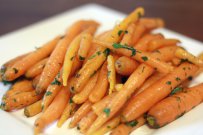 Carrots glazed with honey